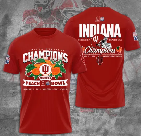 Discover Indianaa Hoosi-Er Football 2026 3D T-Shirt Fullsize Xs-5Xl