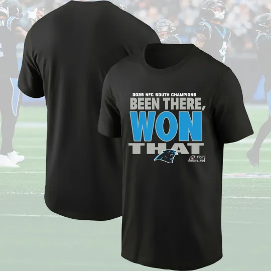 Discover Been There Won That Carolina Panthers 2025 NFC South Division Champions T-Shirt