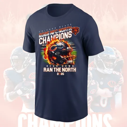 Discover NEW Chicago Bears 2025 NFC North Division Champions TShirt V4 - Gift For Fan