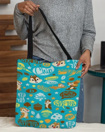 Personalized Chip and Dale Rescue Rangers Tote Bag, Disney Chipmunks Lovers Gift