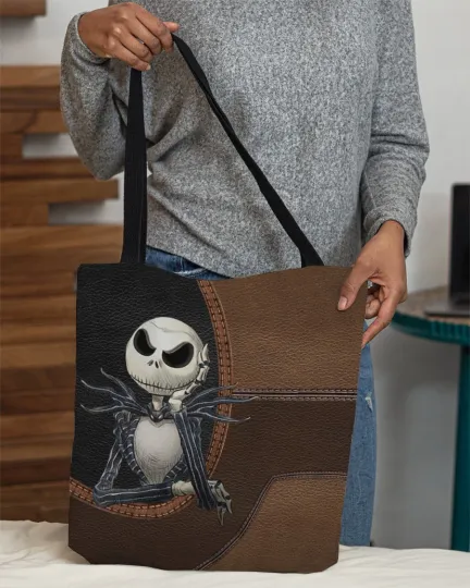Personalized Jack Skellington Tote Bag, The Nightmares Shoulder Bag Lovers Gift