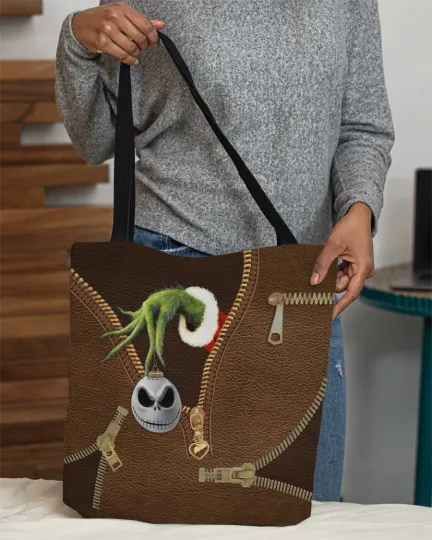 Personalized Jack Skellington Tote Bag, The Nightmares Shoulder Bag Lovers Gift