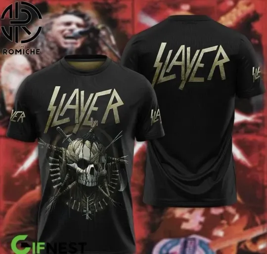 Discover Rock Band Skull Slayer 3D T-Shirt Gift Shirts For Fans