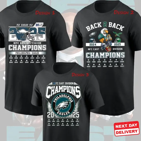 Discover Philadelphia Football Back to Back N.F.C East Division Champions 2025 Premium TShirt