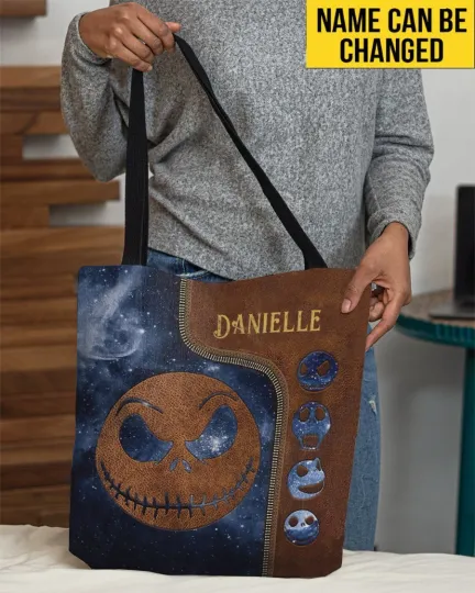 Personalized Jack Skellington Tote Bag, The Nightmares Bag Lovers Gift