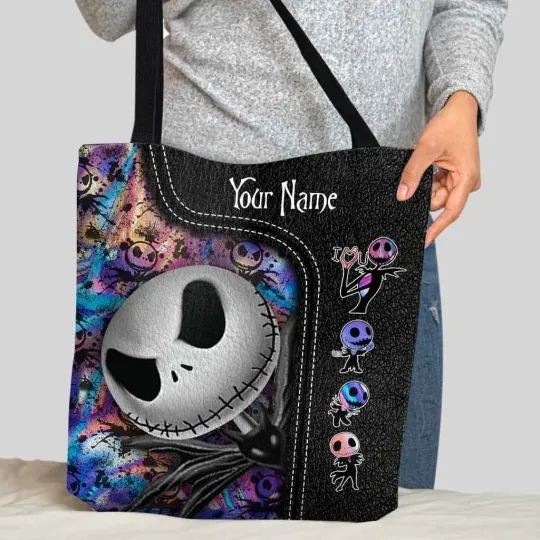 Personalized Jack Skellington Tote Bag, The Nightmares Bag Lovers Gift