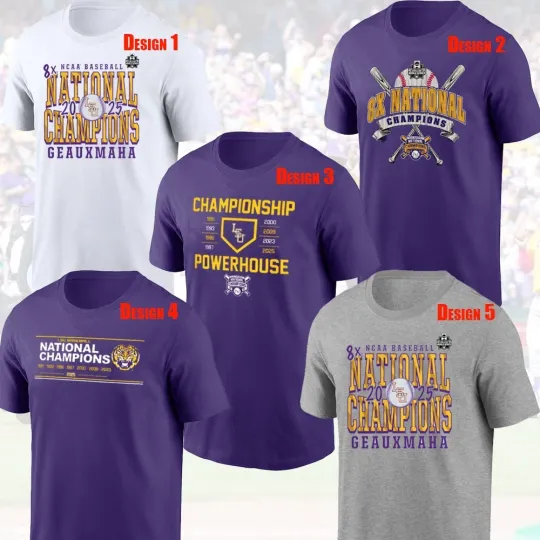 LSU Ti.gers Eight-Time Men's Baseball College World Series Champions Fans