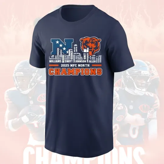 Chicago Football 2025 N.F.C North Division Champions TShirt V3 - Gift For Fan