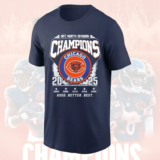 Discover NEW Chicago Bears 2025 NFC North Division Champions TShirt V1 - Gift For Fan