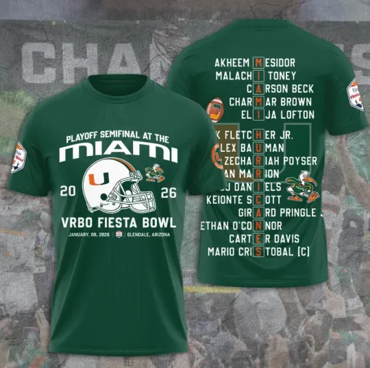 Discover Miami Hurricaane1 Football 3D T-Shirt Fullsize Xs-5Xl Gift For Fans