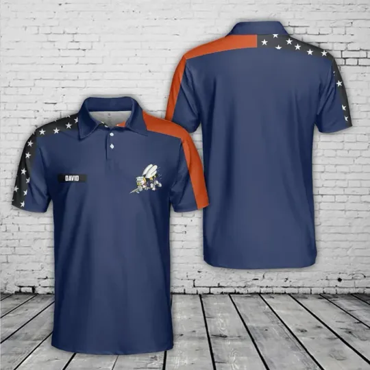 Discover Personalized US Navy Seabee Military Polo Shirt All Over Printed 3D Shirt S-5XL