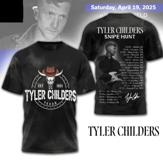 Discover Tyler Childers Snipe Hunt Tour 2026 Schedule 3D T-Shirt