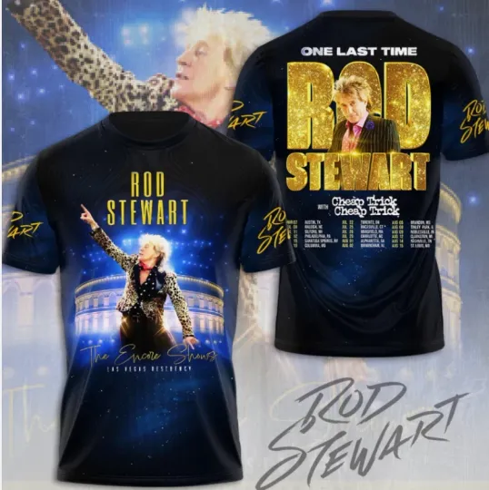 Rod Stewart One Last Time Tour 2025 Concert 3D Printed T-Shirt