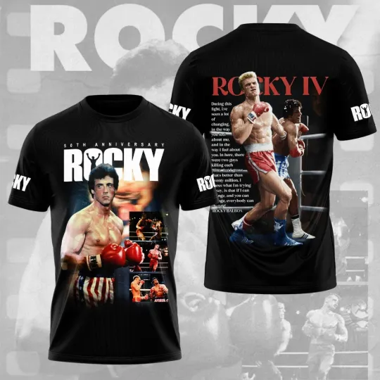 Discover Rocky Balboa 50th Anniversary 3D T-Shirt for Unisex