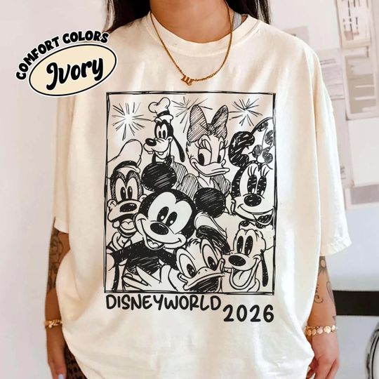 Discover Retro Disneyworld 2026 Shirt, Vintage Mickey And Friends Disneyworld Shirt, Disney Trip 2026 Shirt, Disney Family Vacation Shirt