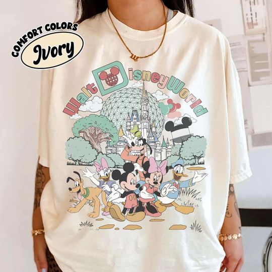 Discover Retro Walt Disney World Mickey and Friends Shirt, Disney Family Trip Shirt, Disney World Family 2026 Shirt, Disney Mickey Mouse Shirt
