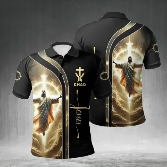 Discover Personalized Jesus Christian Polo Shirt for Men