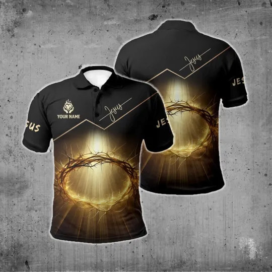Discover Custom name Jesus Christian Polo Shirt for Men