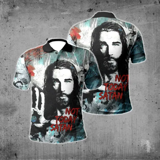 Discover Not Today Stan Jesus Christian Polo Shirt for Men