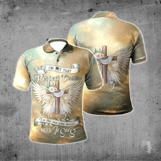 Discover Jesus Christian I Need Jesus Christ Polo Shirt for Men