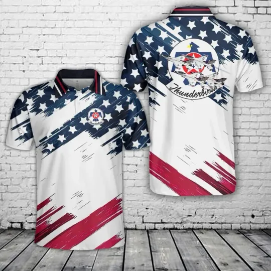 Custom Name US Air Force Thunderbirds Polo Shirt for Men