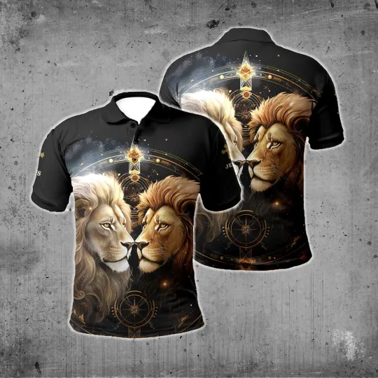 Discover King Of Hearts Lion Christian All Over Printed Polo Shirt Full Size S-5XL