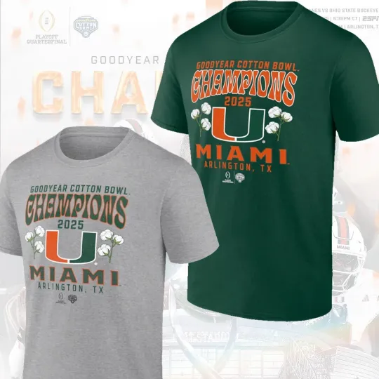 Discover Miami Football 2025 Cotton Bowl Champions Hometown Pride One Side