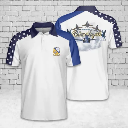 Discover US Navy Blue Angels Polo Shirt for Men