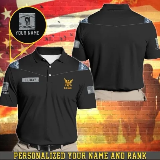 Discover Custom Us Navy Military Polo Shirt for Men