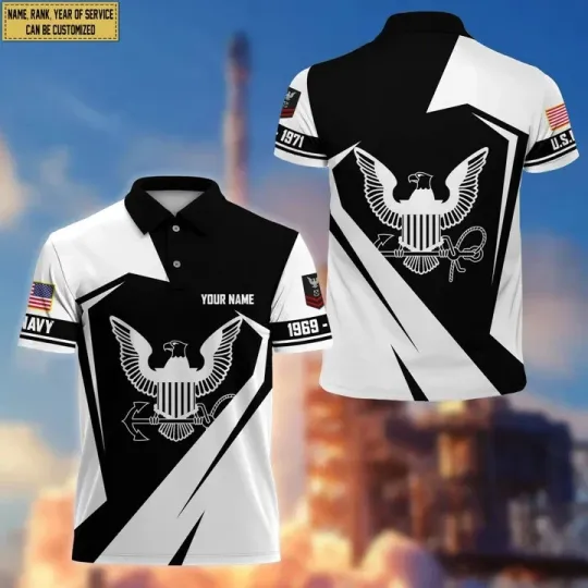 Discover Custom Us Navy Military Polo Shirt for Men