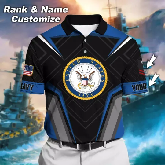 Discover Custom Us Navy Military Polo Shirt for Men