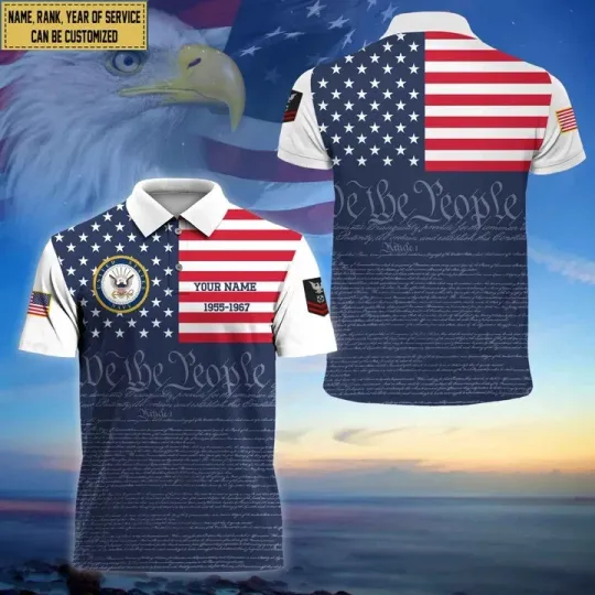 Discover Custom Us Navy Military Polo Shirt for Men