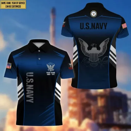 Discover Custom Us Navy Military Polo Shirt for Men