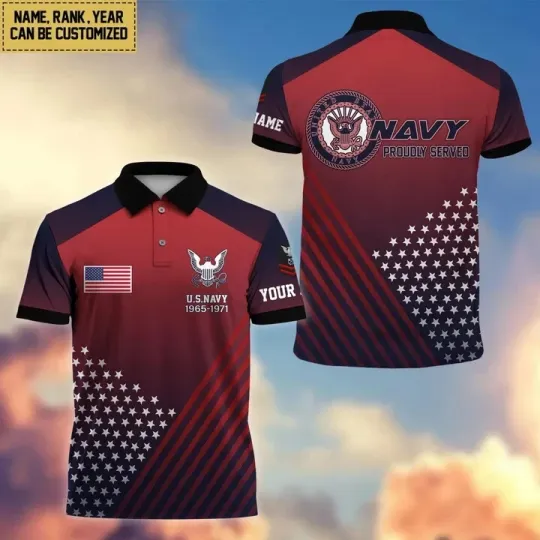 Custom Us Navy Military Polo Shirt for Men