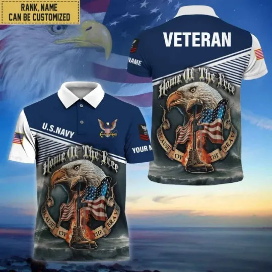 Discover Custom Us Navy Military Polo Shirt for Men