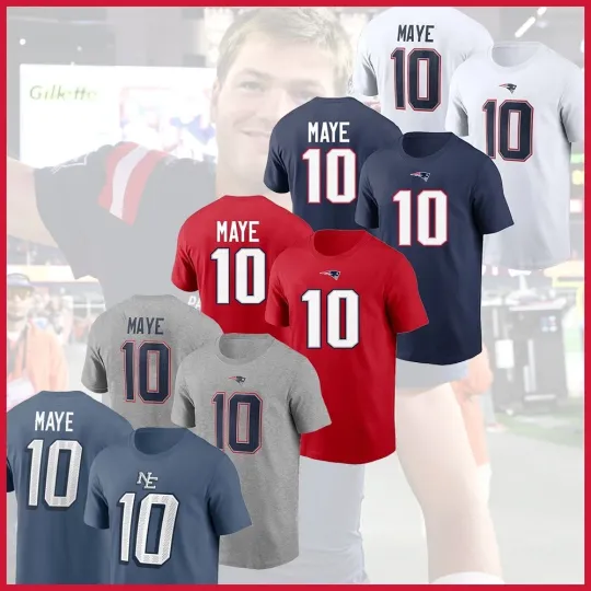Discover Drake Maye #10 New England Football 2025 Name & Number Gift For Fans