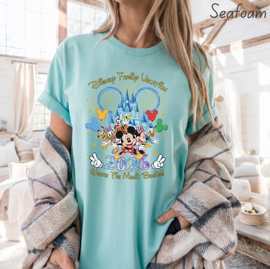 Discover Disney Family Vacation 2026 Shirt, Mickey & Friends Castle Tee, Family Disneyland T-Shirt