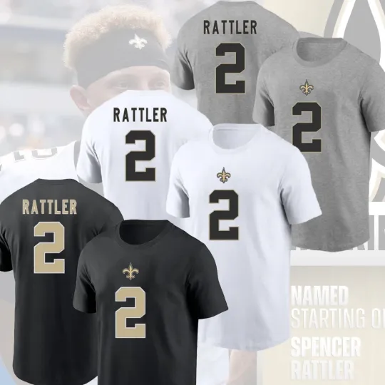 Discover Spencer Rattler #2 New Orleans Football 2025 Name & Number Player S-5XL Fans