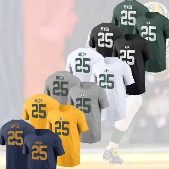 Discover Keisean Nixon #25 Green Bay Pac.kers 2025 Player Name & Number S-5XL