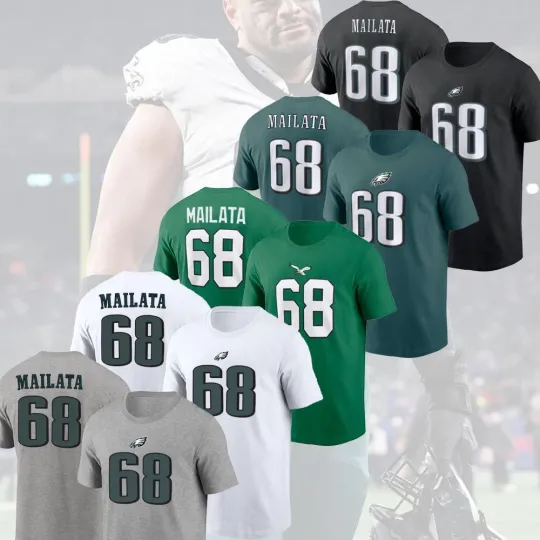 Discover J. Mailata #68 Philadelphia Football 2025 Player Name & Number S-5XL Fans
