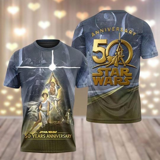 Discover Vintage Star Wars 50 Years Anniversary Shirt, Disney Darth Vader Star Wars T-Shirt, Galaxy's Edge Shirt, Sci fi Hoodies, Star Wars Fans