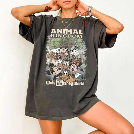 Discover Vintage Disney Animal Kingdom Shirt, Mickey & Friends Safari Mode Shirt, Disney Trip 2026 Shirt, Disney Family Matching Shirt