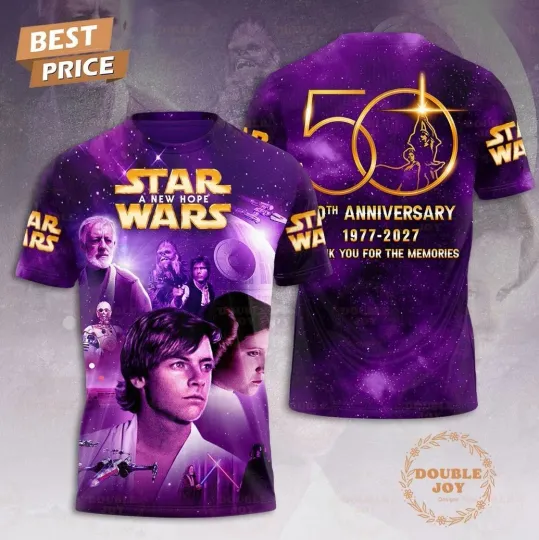 Discover Star Wars 50th Anniversary 1977 – 2027 Limited Edition Purple AOP T-Shirt