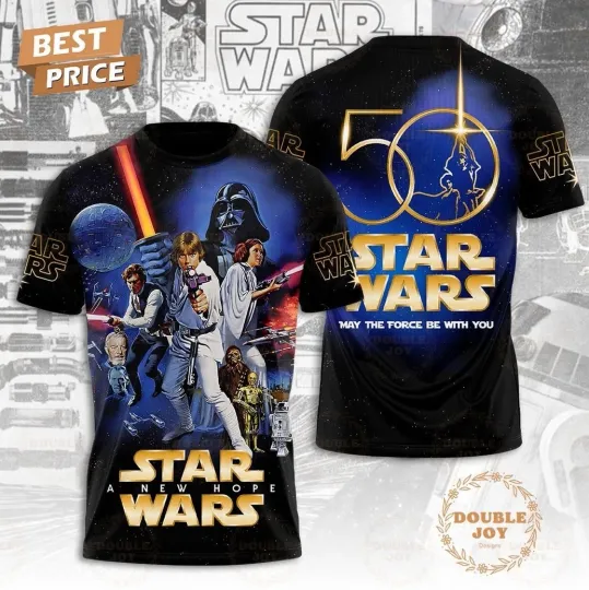 Discover Star Wars 50th Anniversary May The Force Be With You AOP T-Shirt