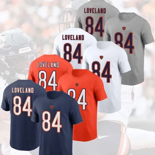 Discover SALE 30% - Colston Loveland #84 Chicago Bears 2025 Player Name & Number S-5XL