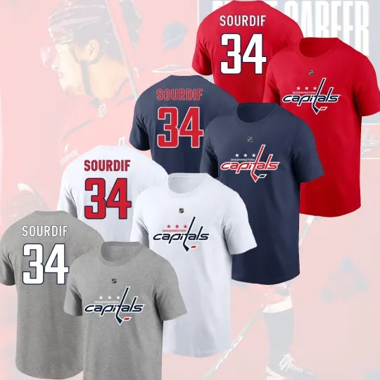 Discover HOT - Justin Sourdif #34 Washington Capitals 2026 Player Name & Number For Fans