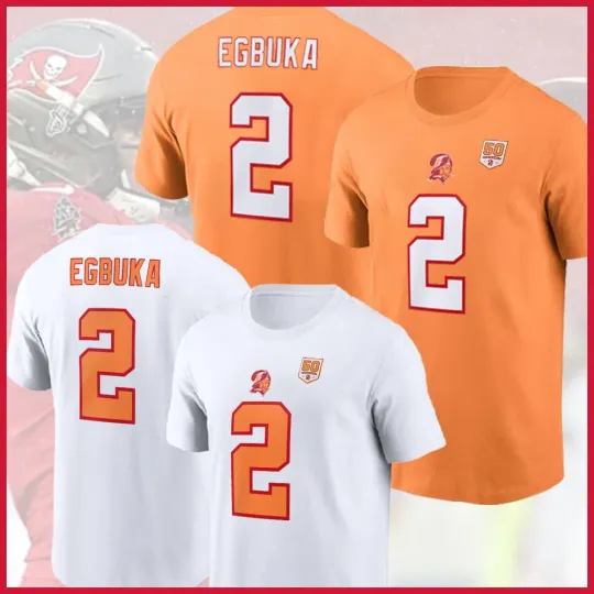 Discover NEW - Emeka Egbuka #2 Tampa Bay Buccaneers 50th Season Name & Number For Fans
