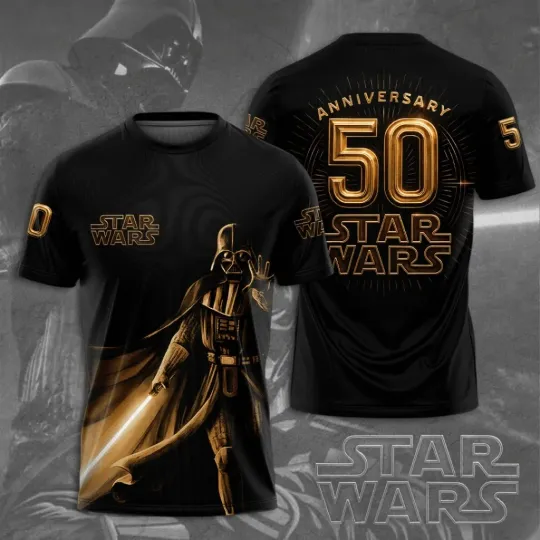 Discover Star Wars 50th Anniversary Darth Vader T-shirt All Over Print Size XS-6XL