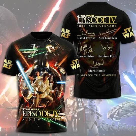 Discover Star Wars Episode 4 A New Hope 50th Anniversary T-shirt All Over Print