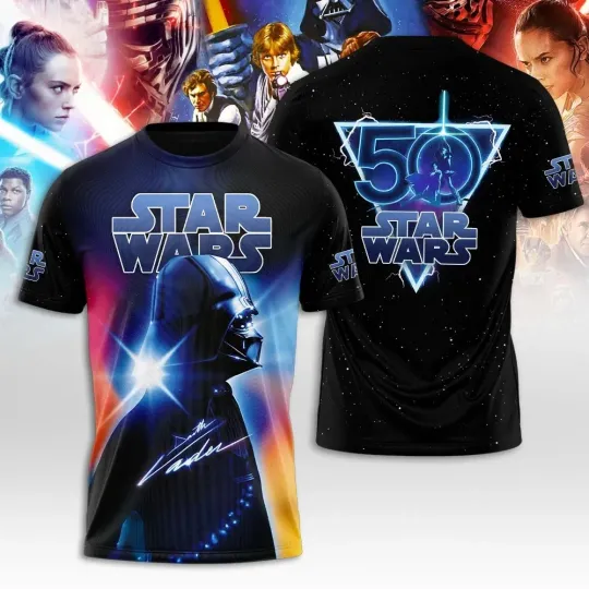 Discover Star Wars 50th Anniversary Darth Vader T-shirt All Over Print Size S-5XL